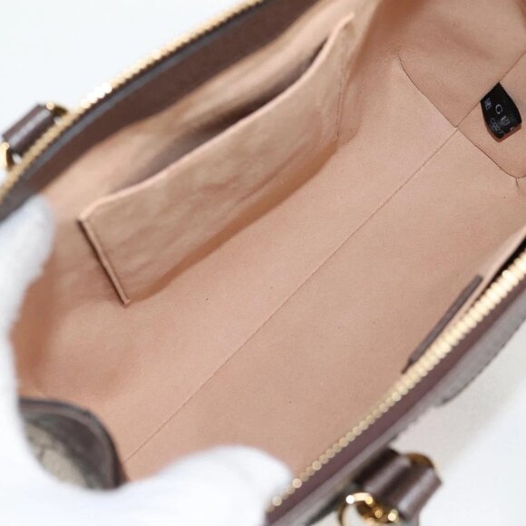 GUCCI GG Supreme Web Sherry Line Bag PVC 2way Beige Gold - Picture 11 of 16